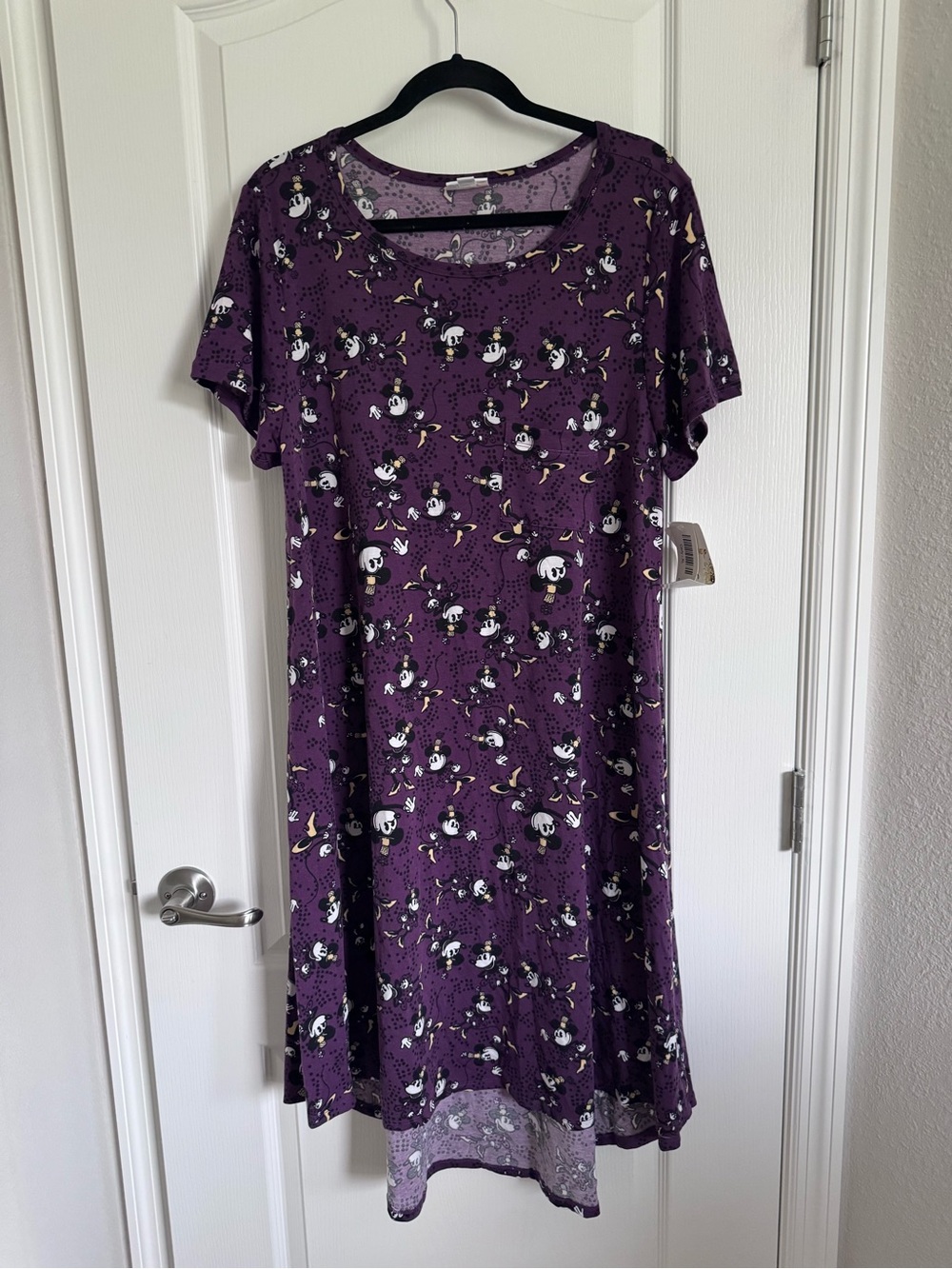 LuLaRoe Carly Purple Mickey Mouse Midi Dress